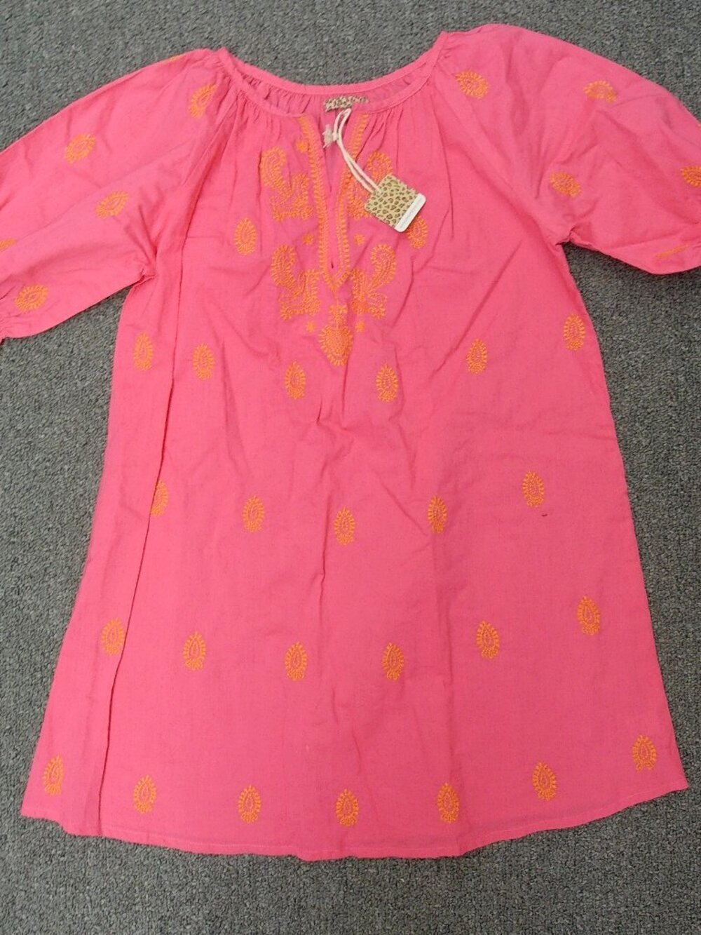 Pink Chicken Vibrant Pink Peasant Top